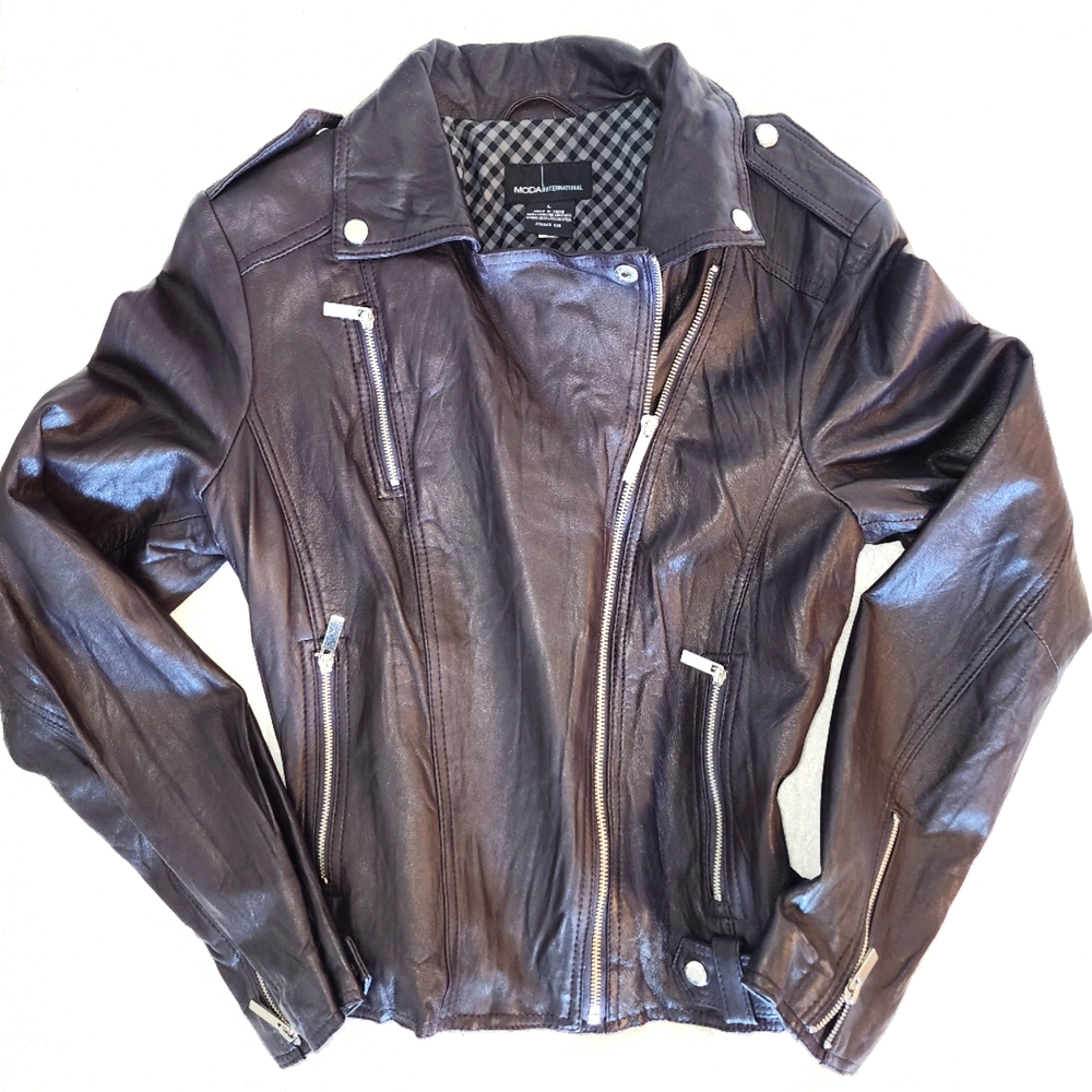 MODA International Leather Motorcycle Jacket